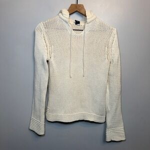GAP Women's Knit Weave Hoodie Sweater Top Cream Size Small